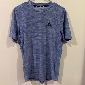 Adidas Aeroready Blue Heather Performance Men’s Small Athletic Training Tee